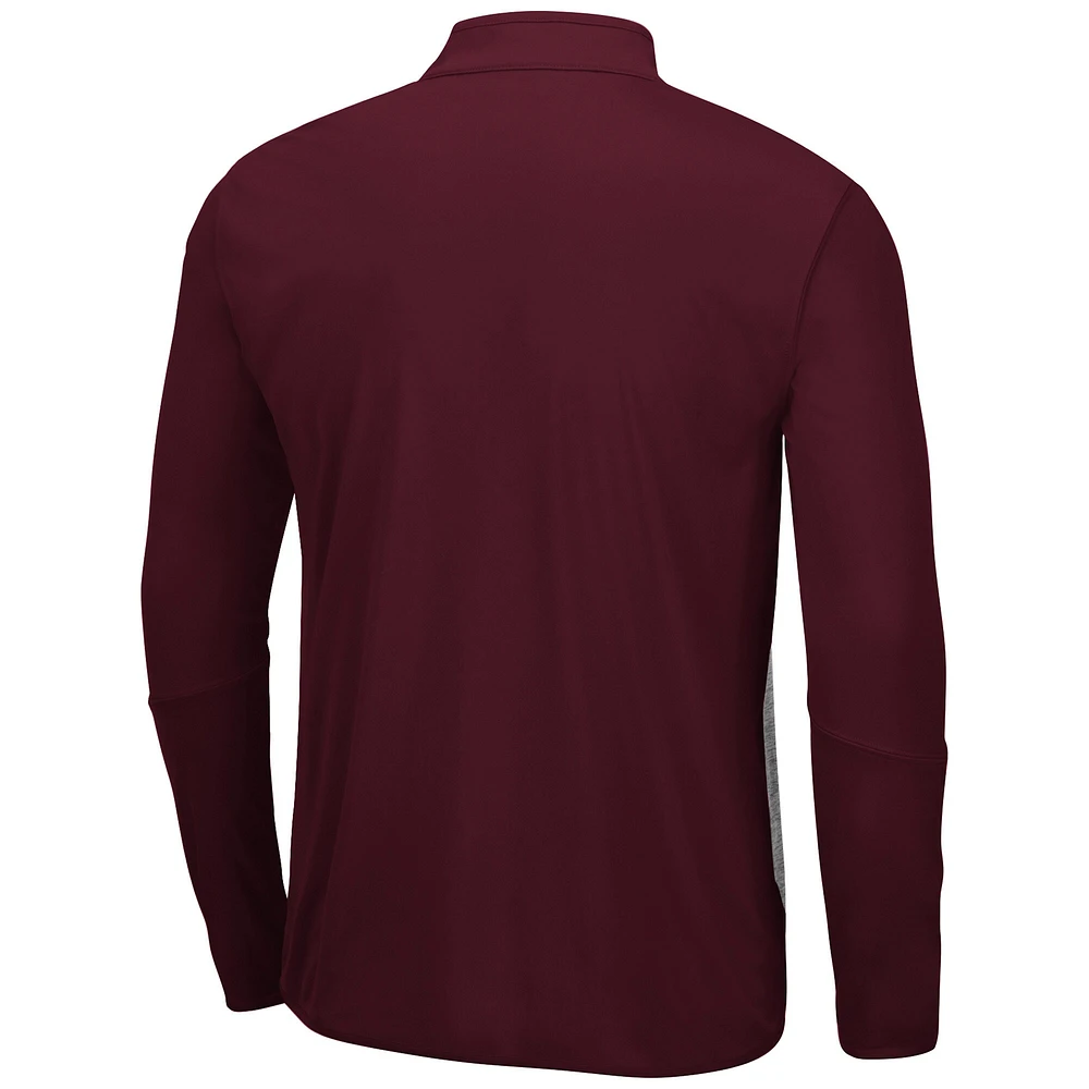 Men's Colosseum Heathered Gray/Maroon Virginia Tech Hokies Prospect Quarter-Zip Jacket