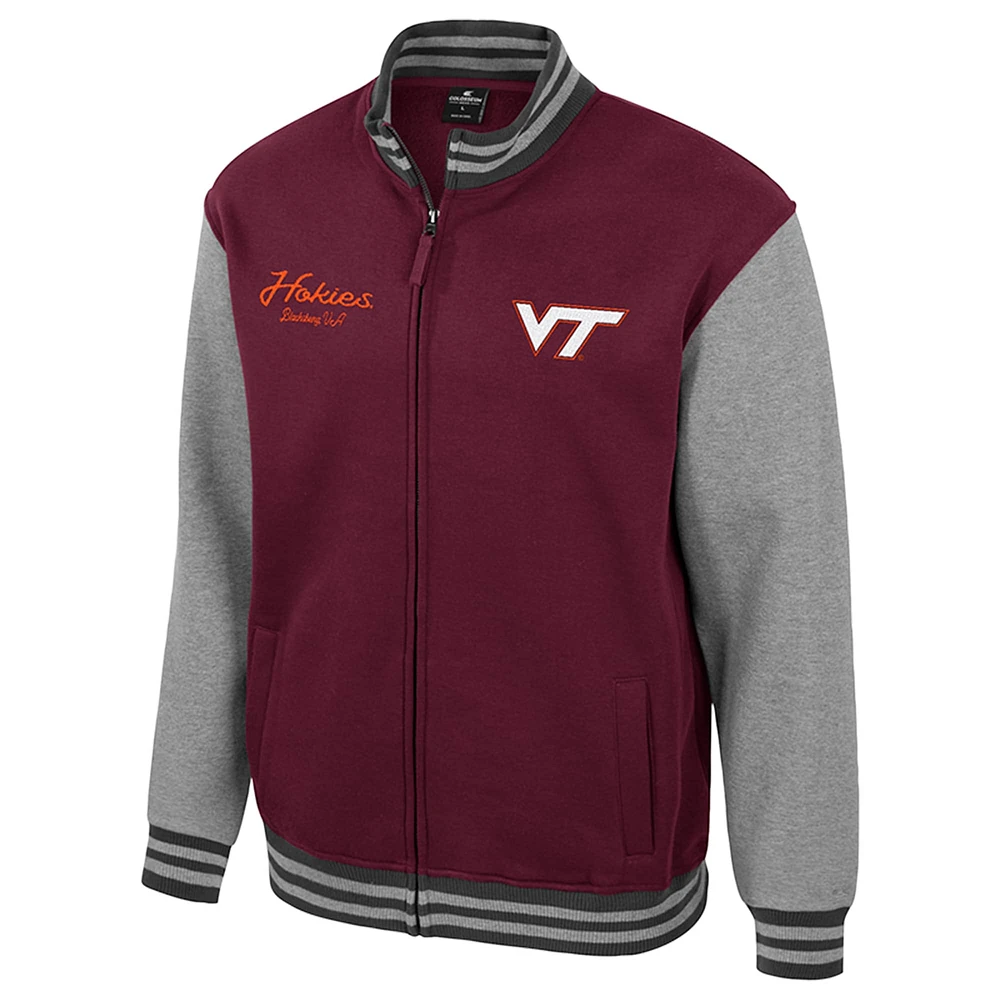 Men's Colosseum  Maroon Virginia Tech Hokies Ambi-Turner Full-Zip Varsity Jacket