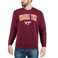 Men's Colosseum Maroon Virginia Tech Hokies Arch & Logo Crew Neck Sweatshirt