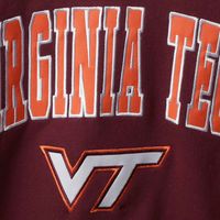 Men's Colosseum Maroon Virginia Tech Hokies Arch & Logo Crew Neck Sweatshirt