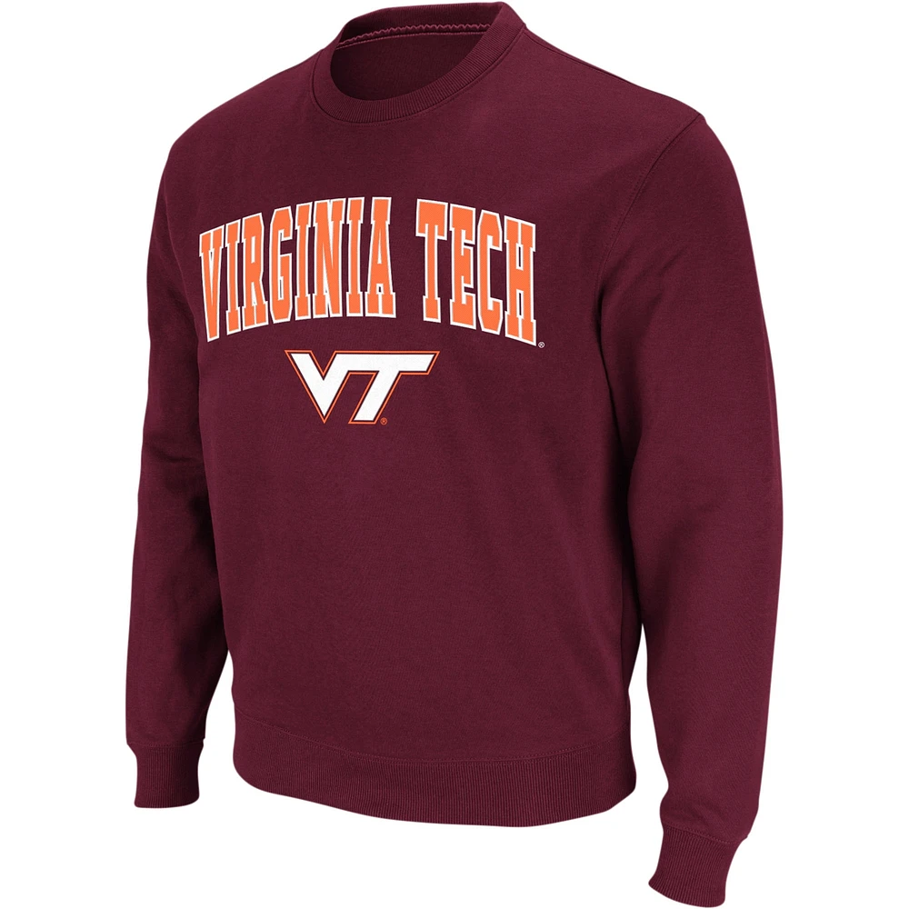 Colosseum Virginia Tech Hokies Arch & Logo Crew Neck Sweatshirt Homme