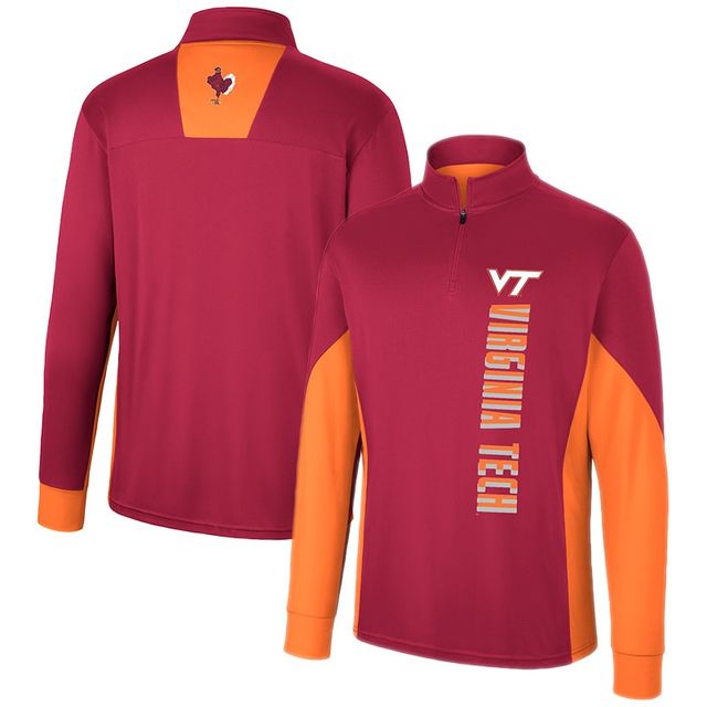 Coupe-vent à quart de zip Virginia Tech Hokies Bart Colosseum pour homme, marron