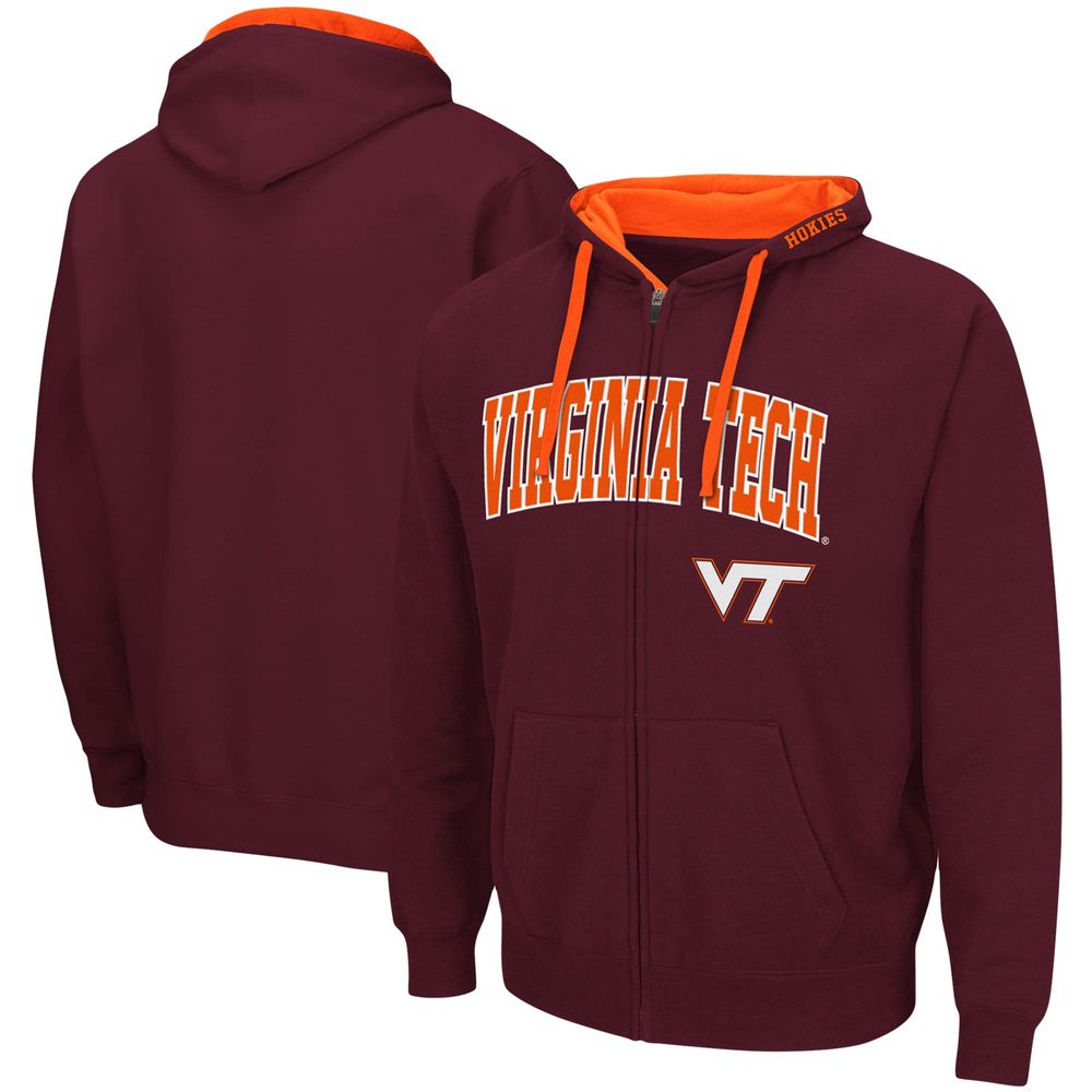 Men's Colosseum Maroon Virginia Tech Hokies Big & Tall Full-Zip Hoodie