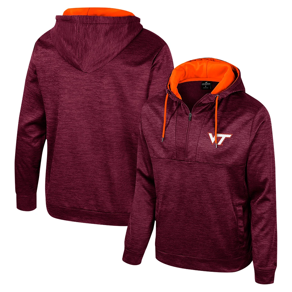 Sweat à capuche demi-zip Cypher pour homme Colosseum Maroon Virginia Tech Hokies