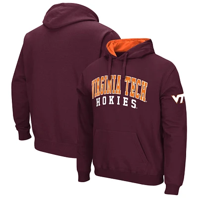 Men's Colosseum Maroon Virginia Tech Hokies Double Arch Pullover Hoodie