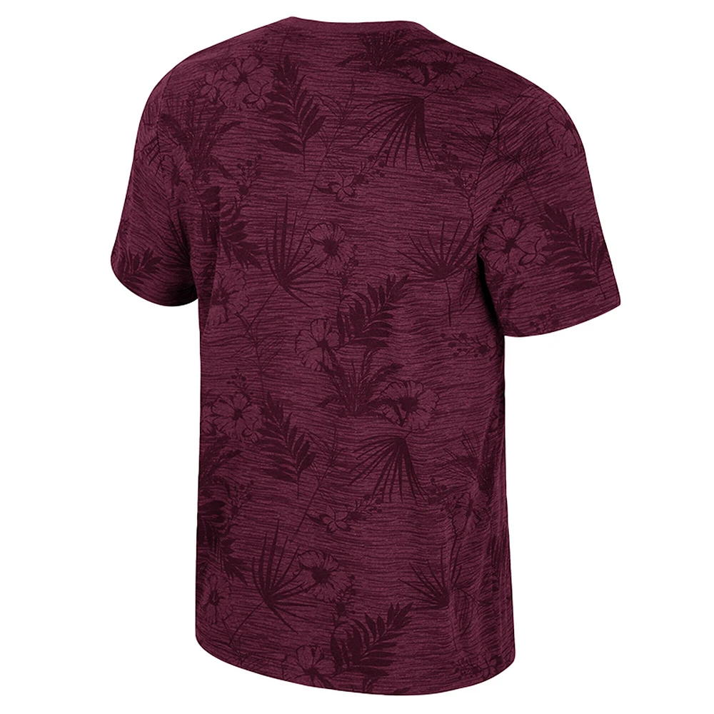 Men's Colosseum Maroon Virginia Tech Hokies Floral Printed T-Shirt
