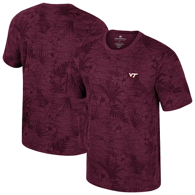 Men's Colosseum Maroon Virginia Tech Hokies Floral Printed T-Shirt
