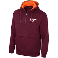 Sweat à capuche demi-zippé Colosseum marron Virginia Tech Hokies pour hommes