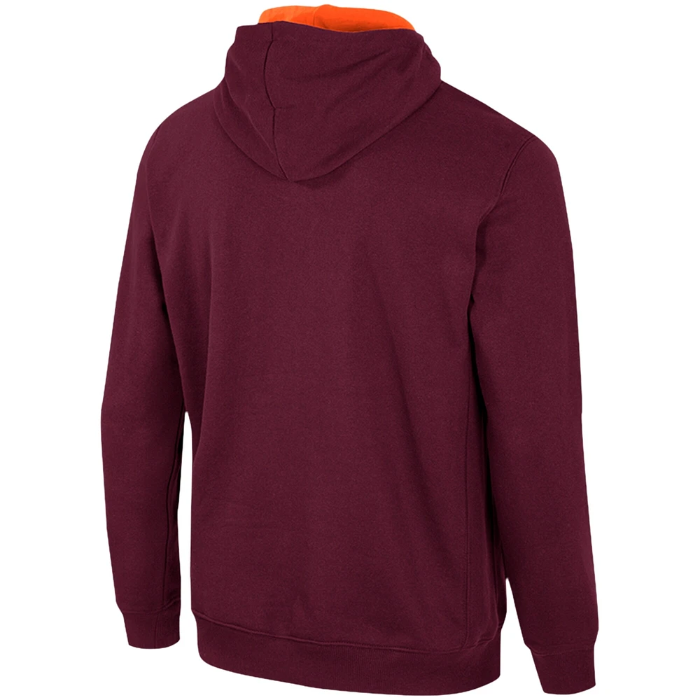 Sweat à capuche demi-zippé Colosseum marron Virginia Tech Hokies pour hommes