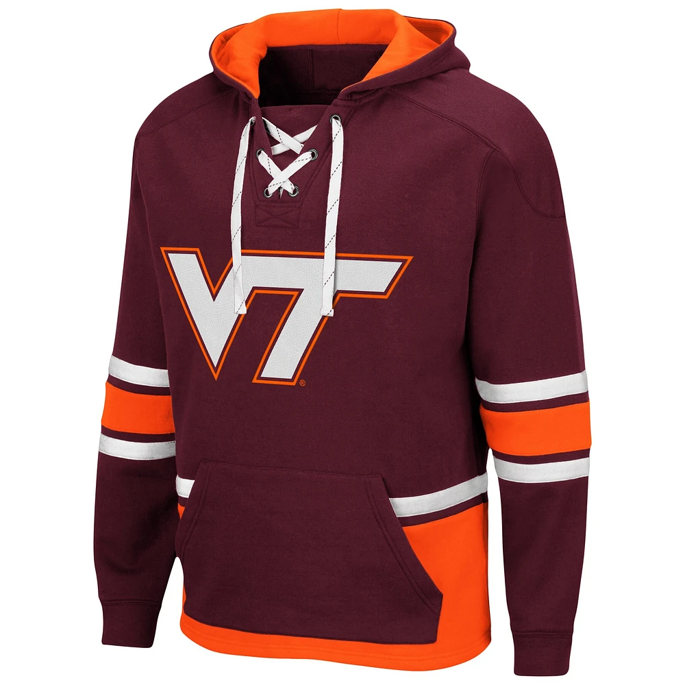 Men's Colosseum Maroon Virginia Tech Hokies Lace Up 3.0 Pullover Hoodie