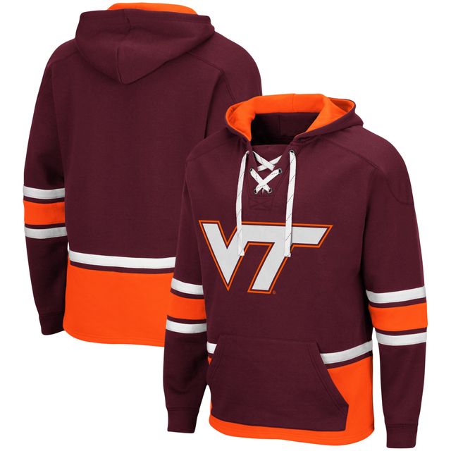 Sweat à capuche homme Colosseum Maroon Virginia Tech Hokies Lace Up 3.0