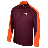 Haut à quart de zip Colosseum Maroon Virginia Tech Hokies Langmore Raglan pour hommes