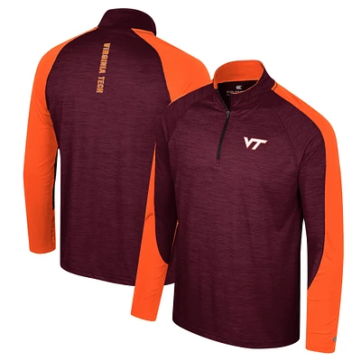 Haut à quart de zip Colosseum Maroon Virginia Tech Hokies Langmore Raglan pour hommes