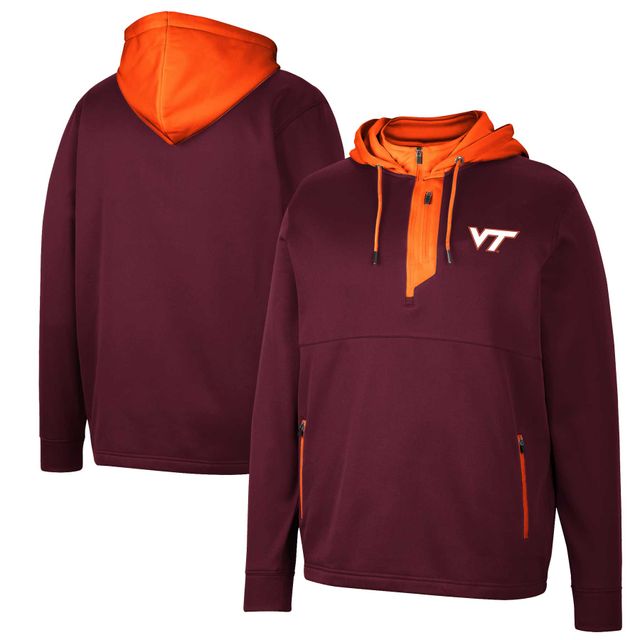 Sweat à capuche Colosseum Virginia Tech Hokies Luge 3.0 quart de zip pour homme