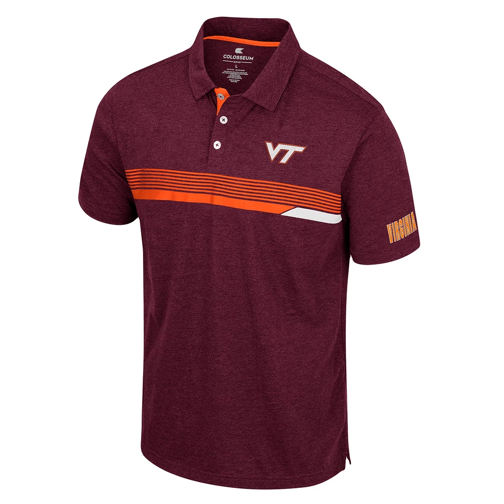 Men's Colosseum  Maroon Virginia Tech Hokies No Problemo Polo