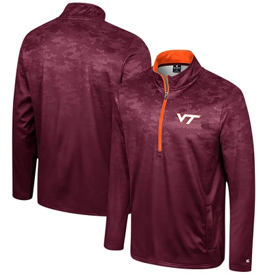 Colosseum Maroon Virginia Tech Hokies The Machine Veste à demi-zip pour homme