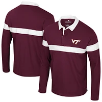 Polo à manches longues Too Cool For School pour homme Colosseum Bordeaux Virginia Tech Hokies