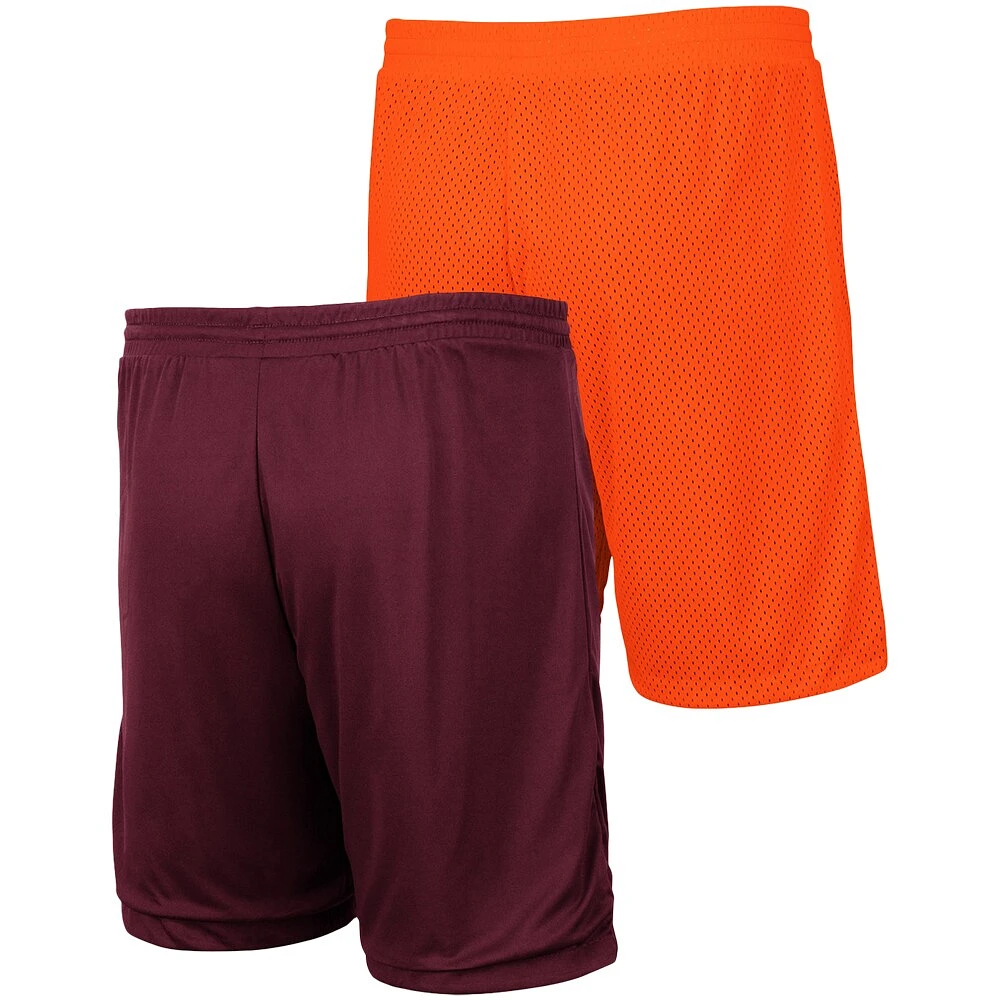 Men's Colosseum Orange/Maroon Virginia Tech Hokies Wiggum Reversible Shorts