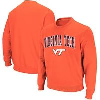 Men's Colosseum Orange Virginia Tech Hokies Arch & Logo Crew Neck Sweatshirt