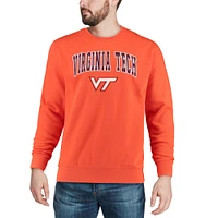 Men's Colosseum Orange Virginia Tech Hokies Arch & Logo Crew Neck Sweatshirt