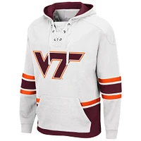 Men's Colosseum White Virginia Tech Hokies Lace Up 3.0 Pullover Hoodie