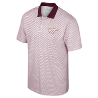 Men's Colosseum White Virginia Tech Hokies Print Stripe Polo