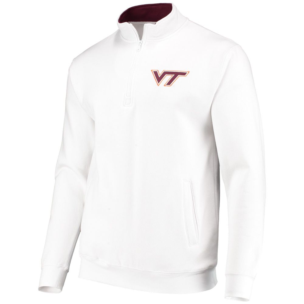 Men's Colosseum White Virginia Tech Hokies Tortugas Logo Quarter-Zip Jacket