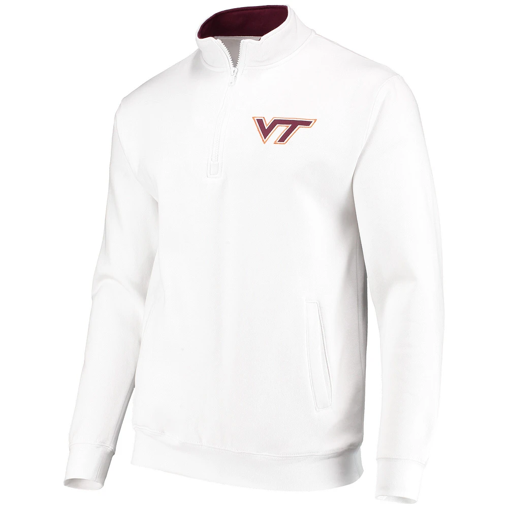 Men's Colosseum White Virginia Tech Hokies Tortugas Logo Quarter-Zip Jacket