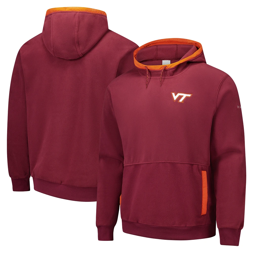 Men's  Columbia Maroon Virginia Tech Hokies Flanker Fleece Pullover Hoodie