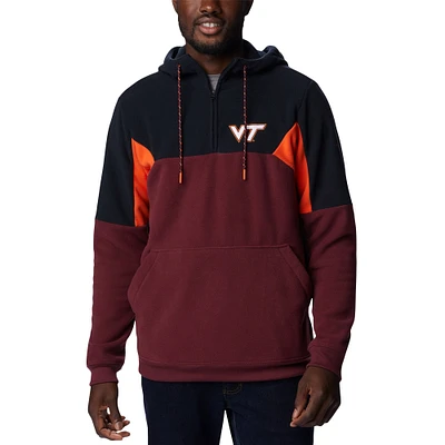 Sweat à capuche quart de zip Columbia Maroon Virginia Tech Hokies Lodge pour hommes