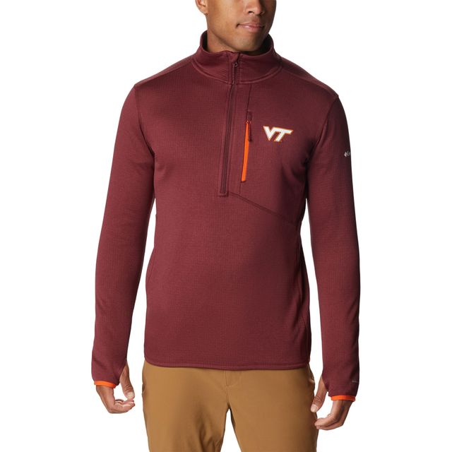 Haut à demi-glissière Omni-Wick Park View Virginia Tech Hokies Columbia marron pour homme