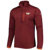 Men's Columbia Maroon Virginia Tech Hokies Park View Omni-Wick Half-Zip Top