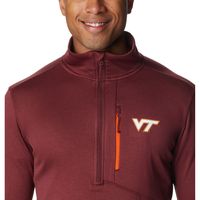 Men's Columbia Maroon Virginia Tech Hokies Park View Omni-Wick Half-Zip Top