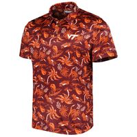 Men's Columbia Maroon Virginia Tech Hokies Super Terminal Tackle Omni-Shade Polo