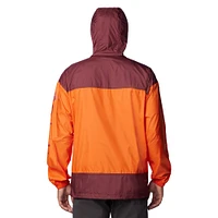 Veste à capuche coupe-vent fermeture éclair intégrale Columbia Orange Tech Hokies Flash Challenger Omni-Shade pour hommes