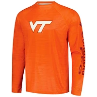 T-shirt à manches longues Columbia Orange Virginia Tech Hokies PFG Terminal Tackle Omni-Shade Raglan pour homme