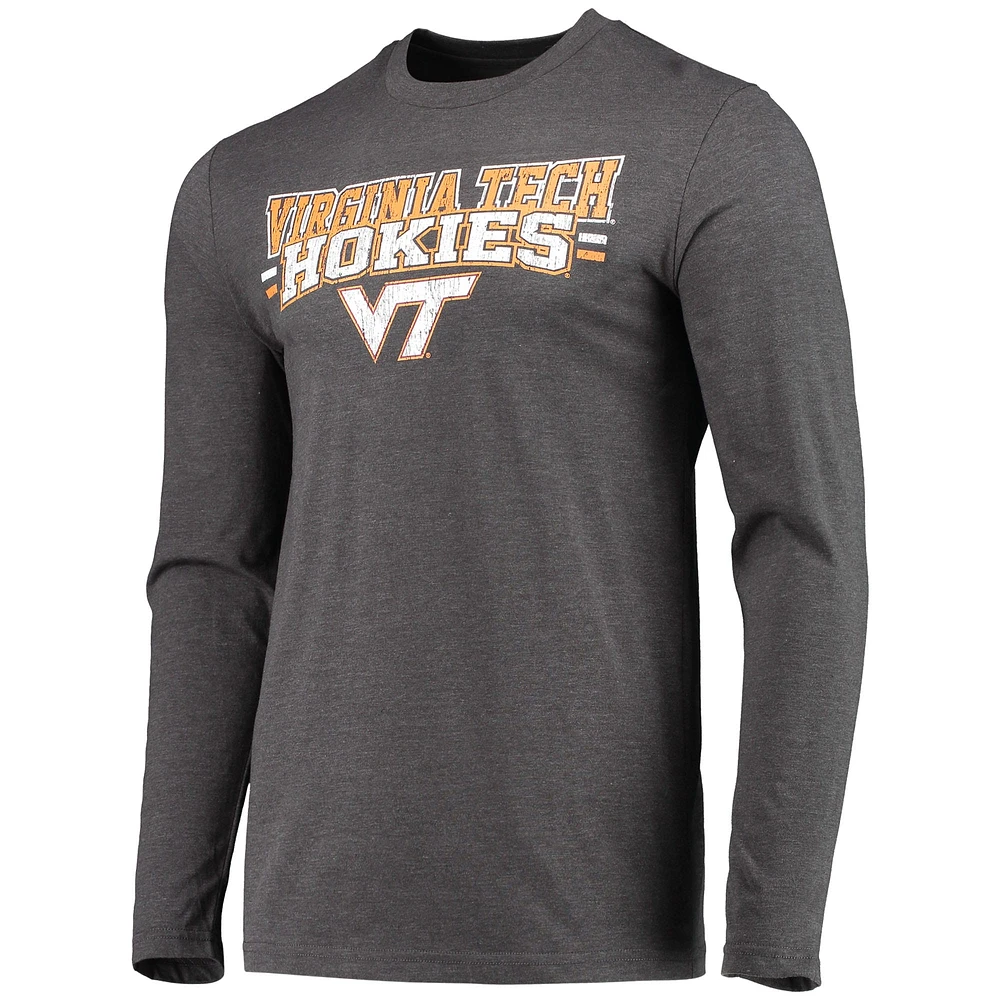 Men's Concepts Sport Maroon/Heathered Charcoal Virginia Tech Hokies Meter Long Sleeve T-Shirt & Pants Sleep Set