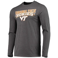 Men's Concepts Sport Maroon/Heathered Charcoal Virginia Tech Hokies Meter Long Sleeve T-Shirt & Pants Sleep Set