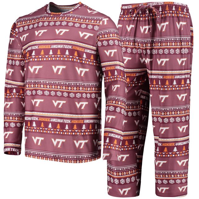 Concepts Sport Virginia Tech Hokies Ugly Sweater T-shirt et pantalon à manches longues pour homme