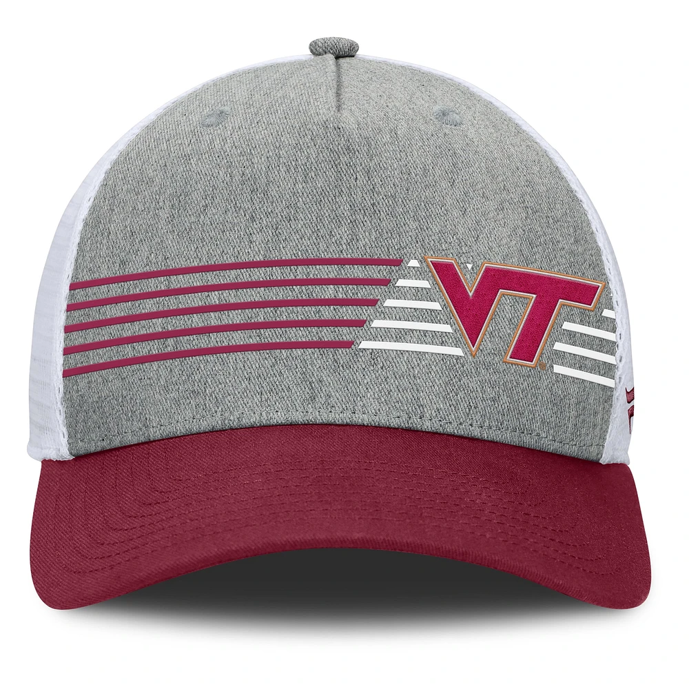 Men's Fanatics Heather Gray/Maroon Virginia Tech Hokies Profile Trucker Adjustable Hat