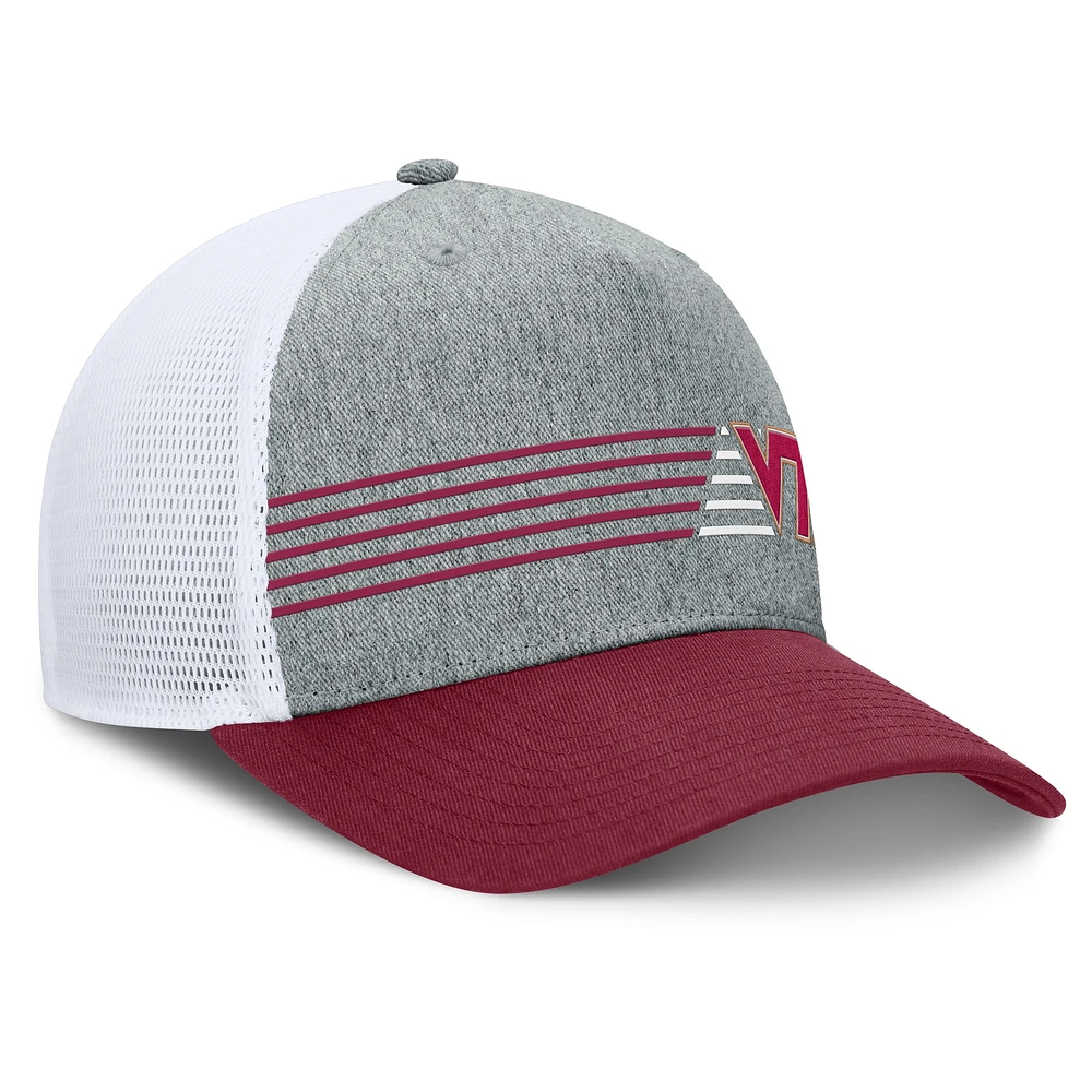 Men's Fanatics Heather Gray/Maroon Virginia Tech Hokies Profile Trucker Adjustable Hat
