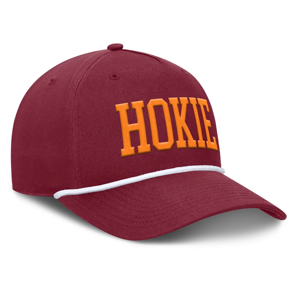 Men's Fanatics Maroon Virginia Tech Hokies Foul Ball Rope Adjustable Hat