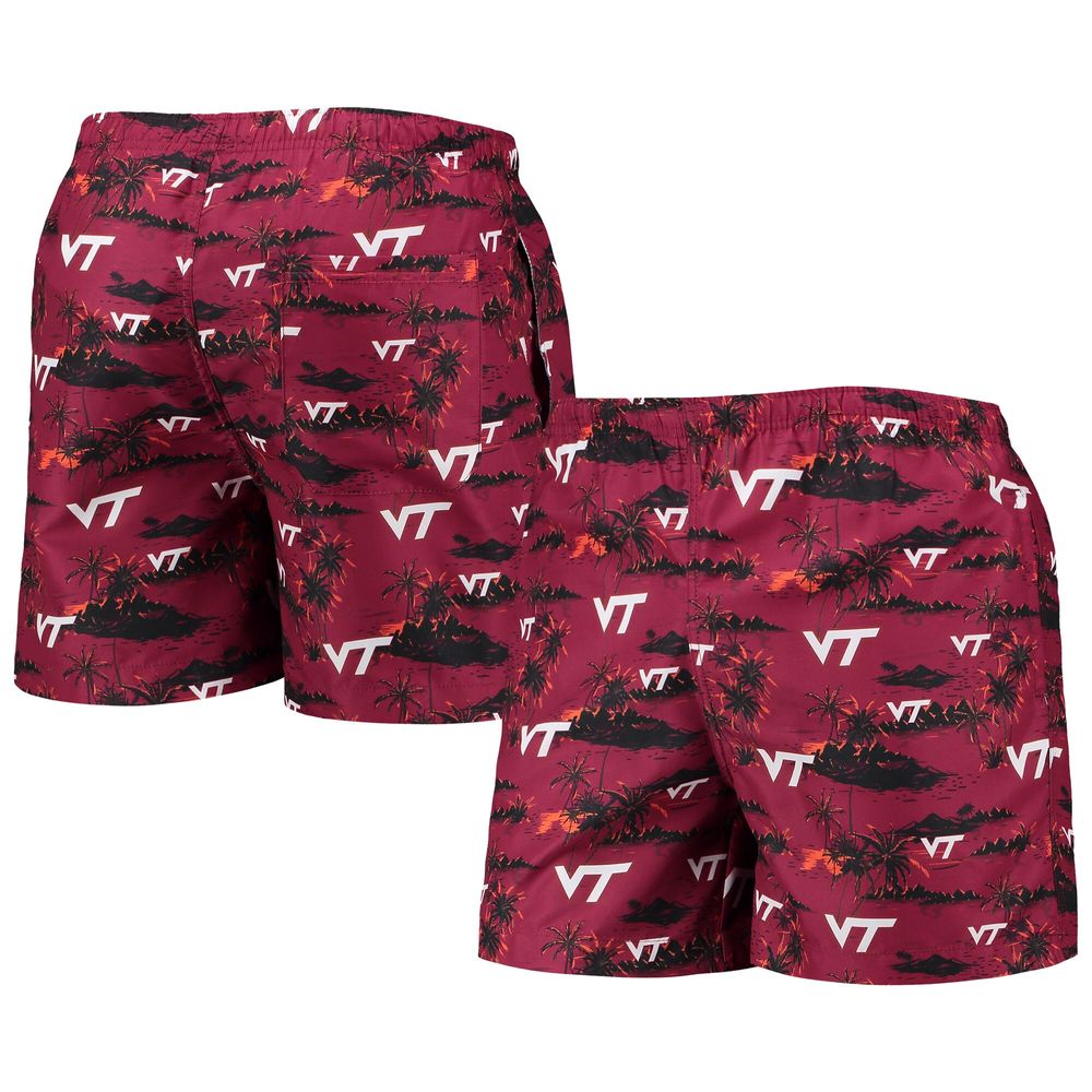 Men's FOCO Maroon Virginia Tech Hokies Island Palm Swim Trunks