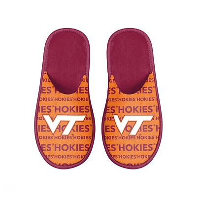 Chaussons FOCO Virginia Tech Hokies Scuff Logo pour hommes