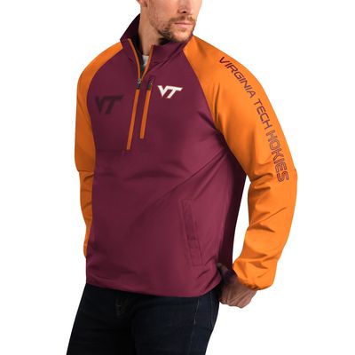 Men's G-III Sports by Carl Banks Maroon/Orange Virginia Tech Hokies Point Guard Raglan Half-Zip Jacket