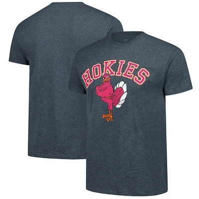Men's Heather Charcoal Virginia Tech Hokies Basic Arch Mascot Logo T-Shirt