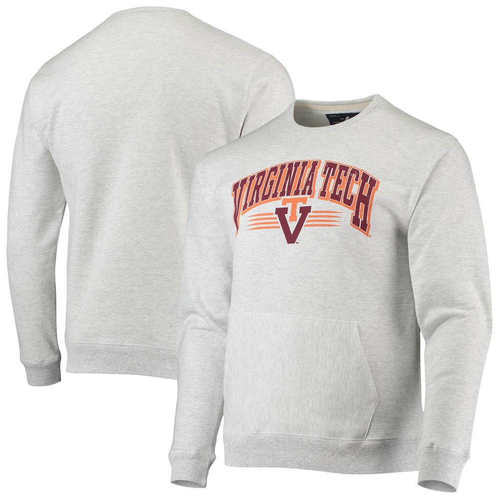 Men's League Collegiate Wear Heathered Gray Virginia Tech Hokies Upperclassman Pocket Pullover Sweatshirt