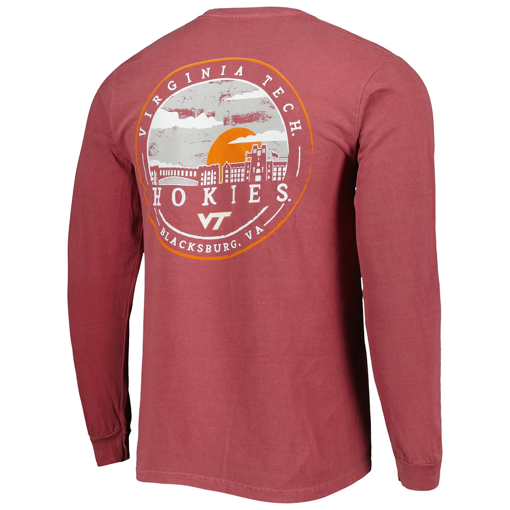 Men's Maroon Virginia Tech Hokies Circle Campus Scene Long Sleeve T-Shirt