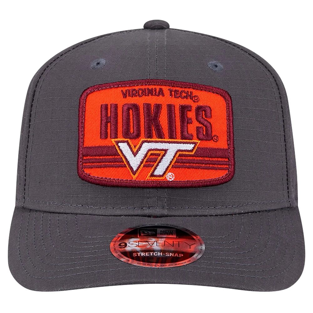 Casquette ajustable extensible à boutons-pression Virginia Tech Hokies Team Elevated 9SEVENTY de New Era pour homme, anthracite