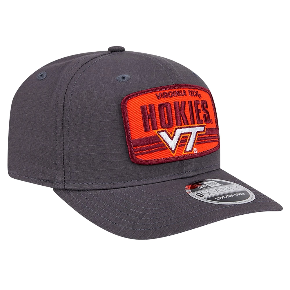 Casquette ajustable extensible à boutons-pression Virginia Tech Hokies Team Elevated 9SEVENTY de New Era pour homme, anthracite